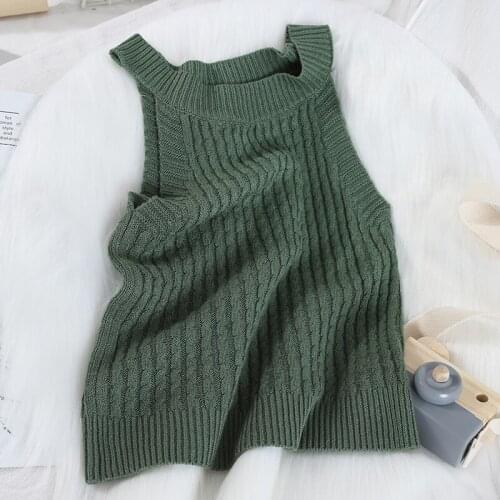 Women Crop Tops Summer Sexy Crop Tops Women Round Neck Sexy Ribbed Y2K Tank Tops Halter Tops For Women 2021 Summer