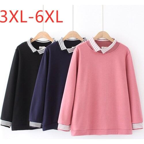 New Ladies Autumn Winter Plus Size Pullover Tops For Women Large Long Sleeve Loose Pink Velvet Sweatshirt Coat 3XL 4XL 5XL 6XL
