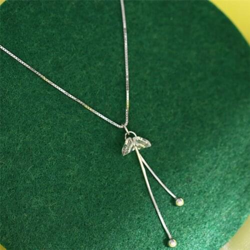Sole Memory Literary Creativity Shiny Tassel Geometry Drop 925 Sterling Silver Clavicle Chain Female Necklace SNE503