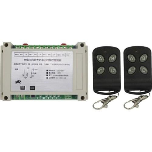 110V 220V 380V 4CH Smart Home 30A RF Wireless Remote Control System Radio Wireless Lighting Switch For Fan LED Lamp