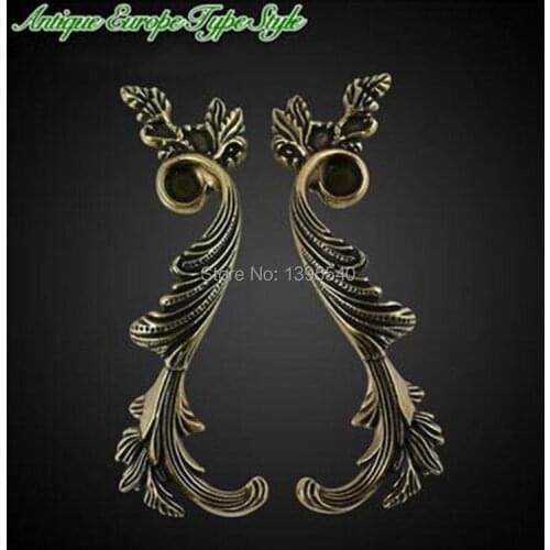 2pcs 96mm Phoenix Cabinet Hanles Euro-Style Furniture Bronze Knobs Creative Cupboard Closet Drawer Handle Hollow Pulls Rongjing