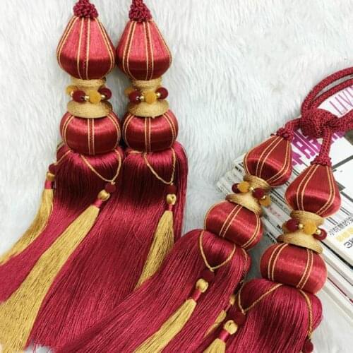 2pcs/lot Curtain Hook Double Hanging Ball Bandage Lashing Lobbing Decoration Tassel Luxury Home Decoration Tieback Pompon Gland