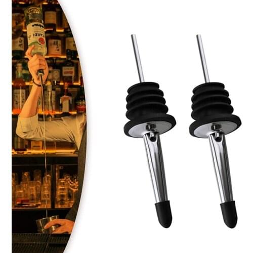 3pcs Stainless Steel Wine Bottle Pourer Cap with Brush Pourer Spout Pourer Cork Wine Pour Spout Dispenser Bar Accessories