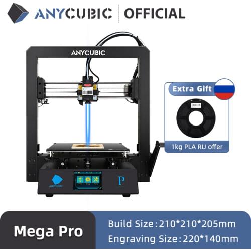 ANYCUBIC Mega Pro 3D Printer Printing Laser Engraving Touch Screen Printing TPU Filament Dual Gear Extruder 3D Laser Printer