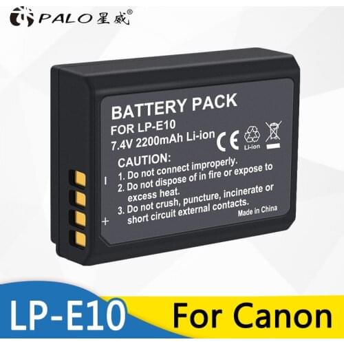 PALO 1Pc 2200mAh LP-E10 LP E10 LPE10 Digital Camera Battery For Canon 1100D 1200D 1300D Rebel T3 T5 KISS X50 X70
