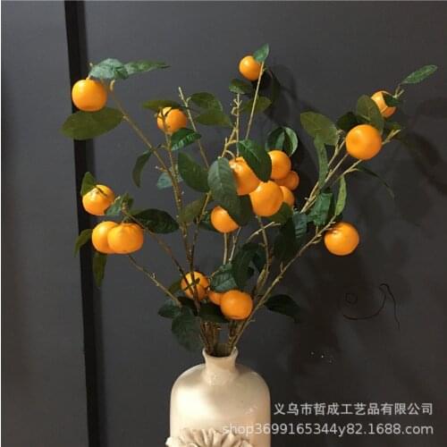 6pcs Orange Fruit fake plants Branch Artificial Flower Decoration Orange Fruit Branch Simulation Fruit Branch Branch home decor