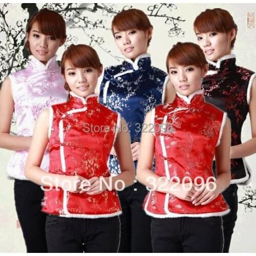 Free shipping Tang suit lady Ethnic Clothing chinese traditional clothes vest for women chinese traditional vest 5 color JYA043