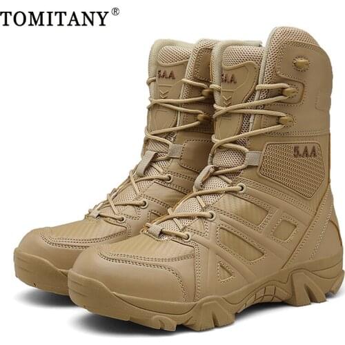 Tactical Military Combat Boots Men 2021 Autumn Winter Army Military Ankle Shoes Men Classic Outdoor Hiking Hunting Work Boot Men