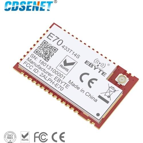 CC1310 RF Wireless UARTSerial Port Module 433MHz 14dBm 1.5km CDSENET E70-433T14S IOT SMD UART I/O Transmitter Receiver