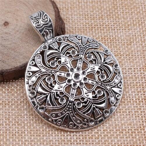 Charms for Jewelry Making Findings Handmade DIY Craft 2pcs Antique Silver Color 61x46mm Bohemian Style Pendant Charms Pendant