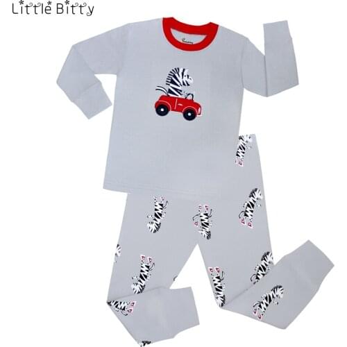 Kids Pyjamas 100% Cotton Boys Pajamas Sets for children Sleepwear Baby Clothes Sets Horse Pijamas Boys Zebra Pyjamas Kids PJS