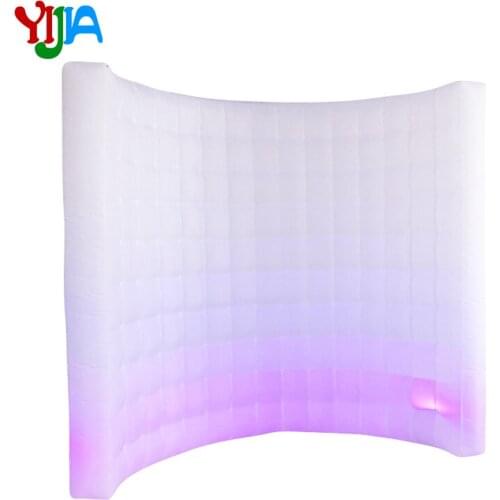 9ft Curve Inflatbale Photo booth wall LED Lights color changing LED wall background for Party Wedding