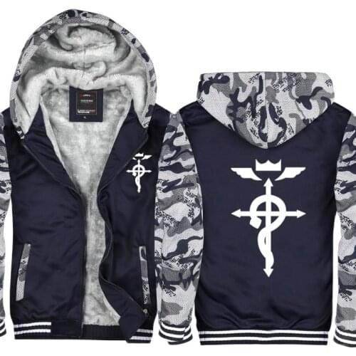 High-Q Unisex Camouflage Fullmetal Alchemist Hooded Hoodie Sweatshirts Jacket Coat Cardigan