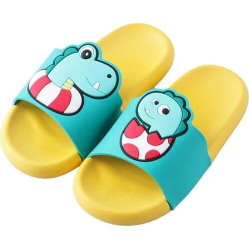 Summer Kids Girls Boys Cute Dinosaur Shower Beach Slippers Anti Skid Sandals Shoes Light Comfortable Non-Slip Slippers For Kids