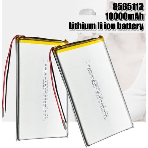 10000mAh 3.7V 8565113 Lithium Li-polymer Rechargeable Battery Li-ion Li Po cells For DVD GPS Medical Device PDA E-book mp3