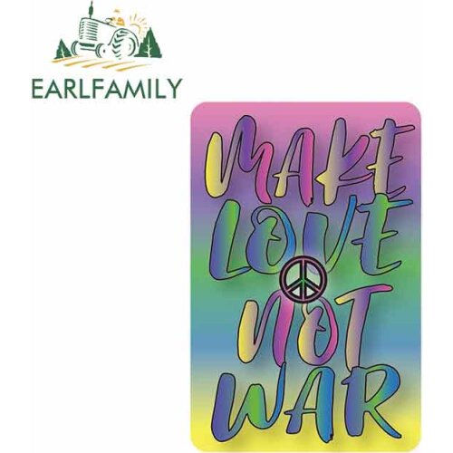 EARLFAMILY 13cm x 12.1cm for Make Love Not War Bumper Trunk Truck Graphics Windshield Bumper Windows DIY Fine Decal Accessories
