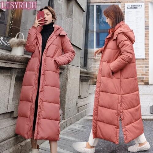 2020 winter womens coat new hooded padded large size bread coat cotton-padded jacket, warm long over-the-knee padded parka