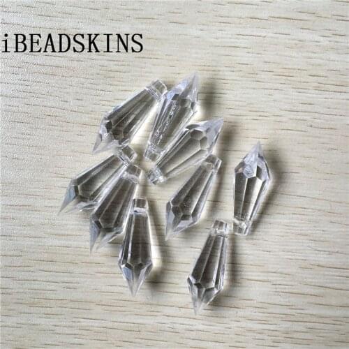 New arrival! (chose size) Acrylic clear cone shape charm beads for jewelry necklace making(As shown)