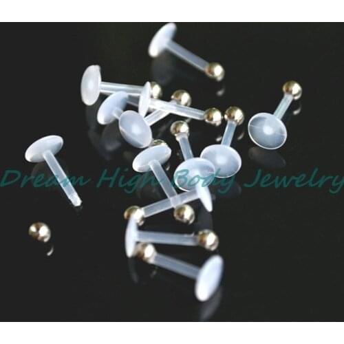 New clear flexi lip bars Labret Stud Fashion Body Piercing Jewelry 1.2*8mm 200pcs/lot Wholesale Free Shipping 316l Steel ball