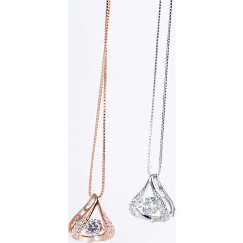 S925 sterling silver smart heart necklace, beating heart drop diamond clavicle chain, exquisite temperament female pendant