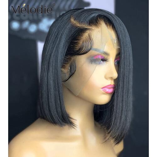 Bone Straight Short Bob Wig Natural Human Hair Wigs pre plucked Brazilian 4x4 5x5 Closure 13x4 Lace Frontal Wig For Black Women