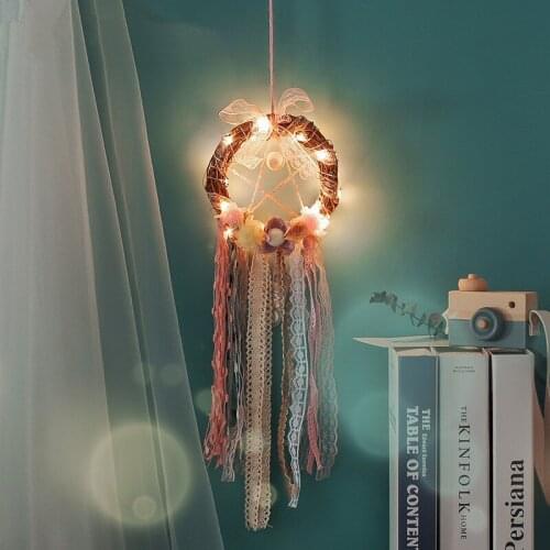 Easter Feather Crafts Dreamcatcher Handmade Wind Chimes Hanging Pendant Dream Catcher nordic style kids decoration nursery decor