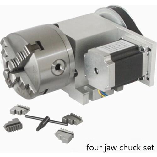 Three/Four Jaw Lathe Chuck Two Phase 57 Stepper Motor (6:1) 4th Axis A Axis Rotary Axis K5M-6-100 for CNC Router