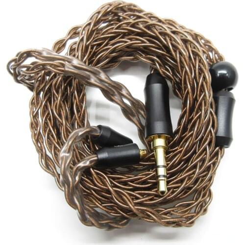 FENGRU MMCX/2Pin Connector 3.5mm 8-Core Plated Silver Cable For SE535/SE315/SE215/SE425 ZST/ZSR/ZS5/ZS6/ZS10/ZSA/ESR/ES3/ES4