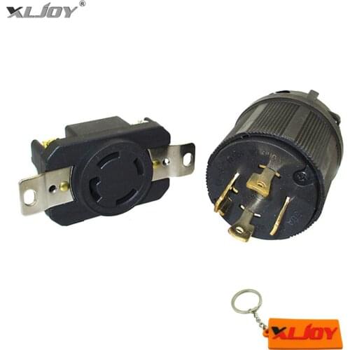 Receptacle Gasoline Generator Twist Lock Socket L14-30P & 4 Prong Locking Plug 30A 125/250V 30AMP NEMA L14-30R UL Approval
