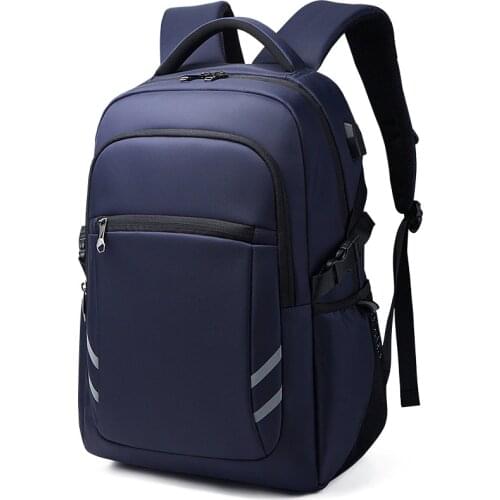 NANCY TINO Wear-resistant Backpack Waterproof Reflective Travel USB Business Commuter Computer Bag for Men and Women