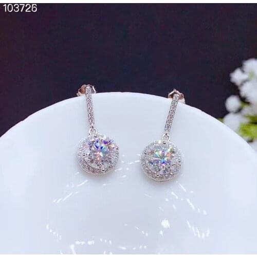 Moissanite earrings attractive character women silver stud earrings 925 sterling silver shiny better than diamond gift