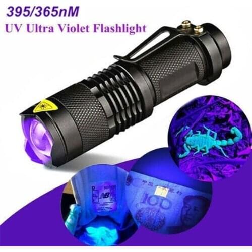 Ultraviolet Led Flashlight For Fishing And Hunting Portable UV Light With Zoom Function Pet Urine Stain Detector Credit Cards