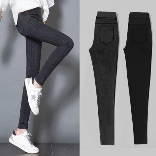 Spring Leggings Women Autumn Elastic Tight Thin Pencil Pants Women Capris Leggings Black