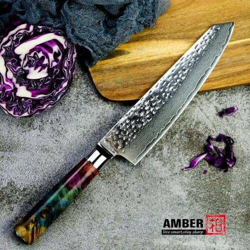 Amber 8Inch VG10 CORE 67 Layers Damascus Steel Professional Kiritsuke Nakiri Gyuto Cleaver Exquisite Kitchen Tools