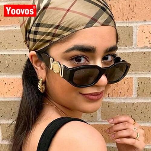 Yoovos 2021 Women Sunglasses Brand Designer Sunglasses Women Small Frame Oval Eyewear Sun Glasses Women Vintage Men Okulary