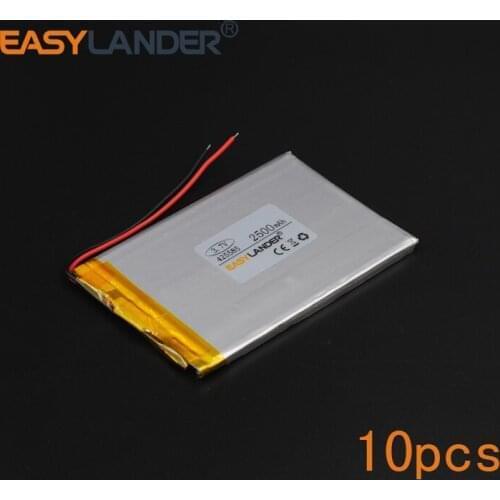 10pcs/Lot 3.7V 2500mAh Polymer Li-ion Battery For obile electronic lighting Oticon Streamer safety lamp Flash lighting 425585