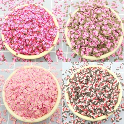 100g Sweet Cake Slices Polymer Hot Clay Sprinkles for Craft DIY Nail Art Decorations Scrapbook Phone Case Accessories:5mm