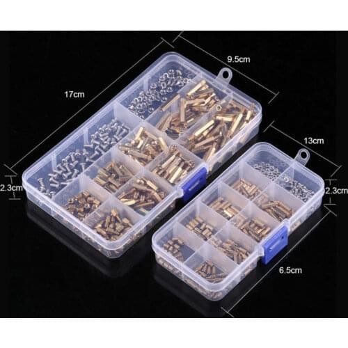 300pc M2/M3 Brass Hex Column Standoff Spacer Screw Nut Assortment Kit w/ Box New