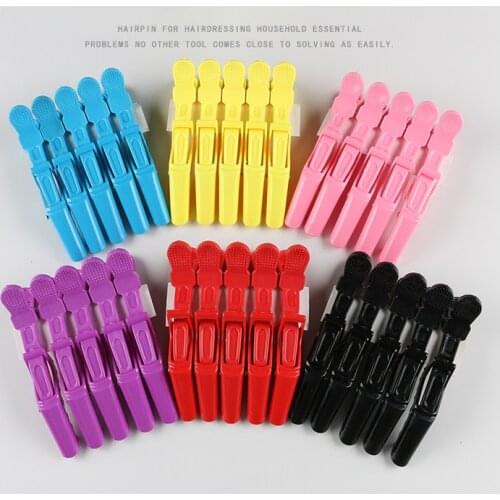 5pcs/lot Plastic Hair Clip Hairdressing Clamps Claw Hair Section Clips Grip Cutting Barbers For Salon Hair Styling Accessories