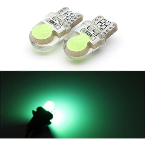50Pcs Auto T10 Green LED W5W 194 168 COB Silica Car Super Bright Turn Side License Plate Light Lamp Bulb DC 12V