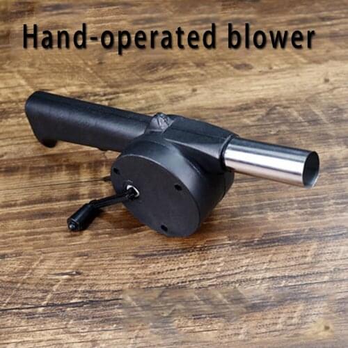Artracyse Hand Crank Blower Household Manual Portable Barbecue Blower Small Hair Dryer Outdoor Barbecue Accessories Tool