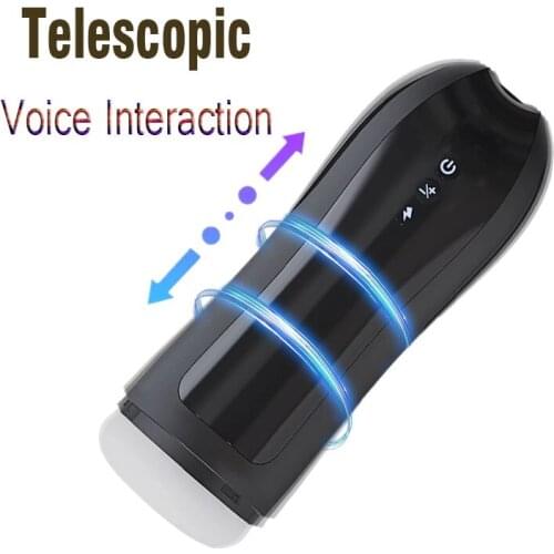 Automatic Telescopic Male Masturbator Pussy Real Vagina Adult Masturbation Cup Voice Interaction Electric Clectric Climax SexToy