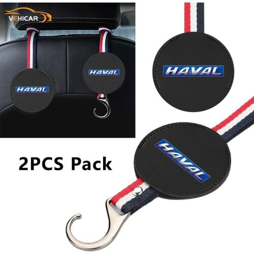 VEHICAR Car Hooks Universal 2Pcs Car Vehicle Back Seat Headrest Hanger For HAVAL Car SUV Handbag Clothes Coats Bags Organizer