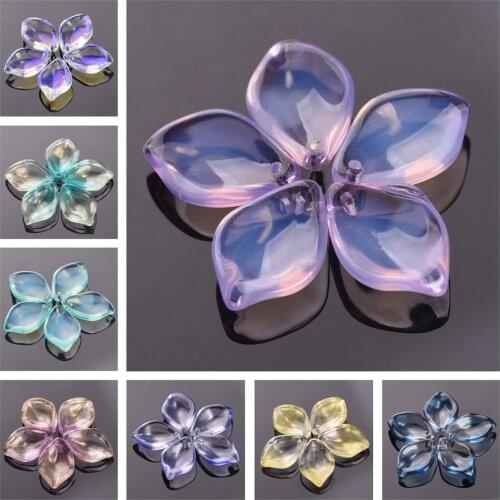 10pcs 19x13mm Petal Shape Crystal Glass Loose Crafts Beads Top Drilled Pendants for Earring Jewelry Making DIY Crafts