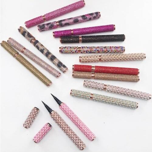 Colorful Diamond Waterproof Black Self-adhesive Eyeliner Pen No Blooming Free Shipping Beauty Makeup Tool For Women