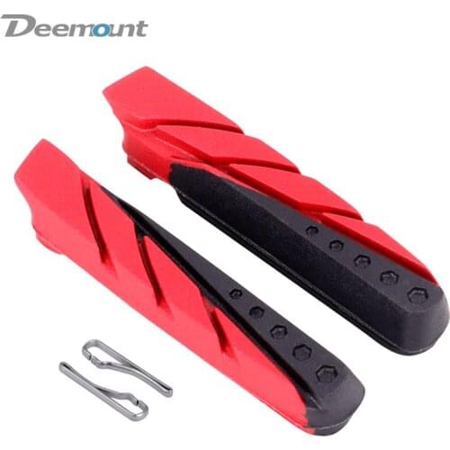 Deemount Robust Bicycle Brake Inserts for Aluminum Steel Wheel Rims Brake Pads Road Bike Caliper Braking Pads 1/2/4/6/10 Pair