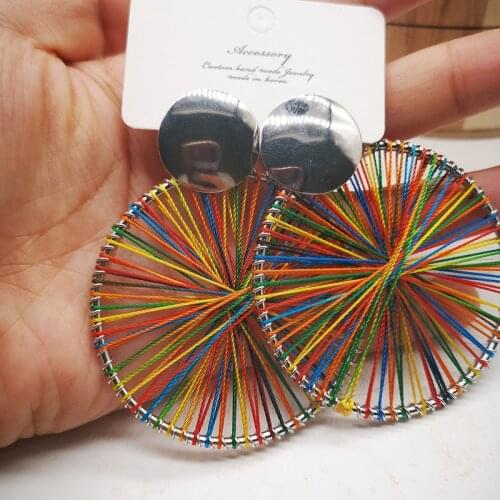 2020 Handmade Thread Stud Wooden Earrings