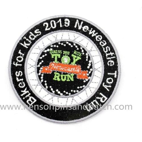 Customized round polyester cloth biker patch