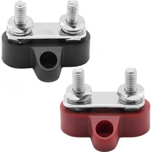 VODOOL Bus Bar Terminal Block Heavy Duty Dual M6 Negative Power Distribution Stud Car Electronics Accessories for Truck RV Boat