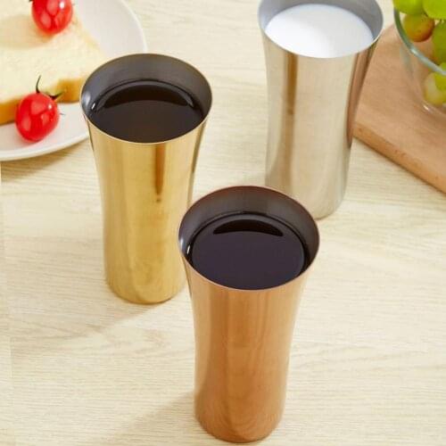 395ml Water Cup Beer Mug Coffee Tea Wine Milk Cup Stackable Stainless Steel Home Wear-resistant Water Cup for Kitchen